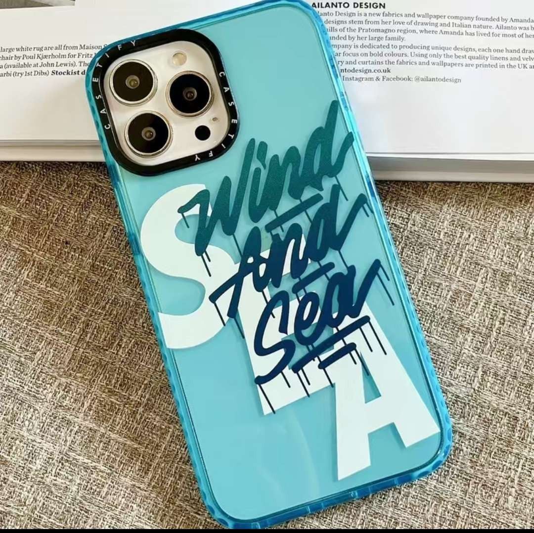 Light Baby Blue Wind and Sea Beach Water Lovers Translucent Bumper Case